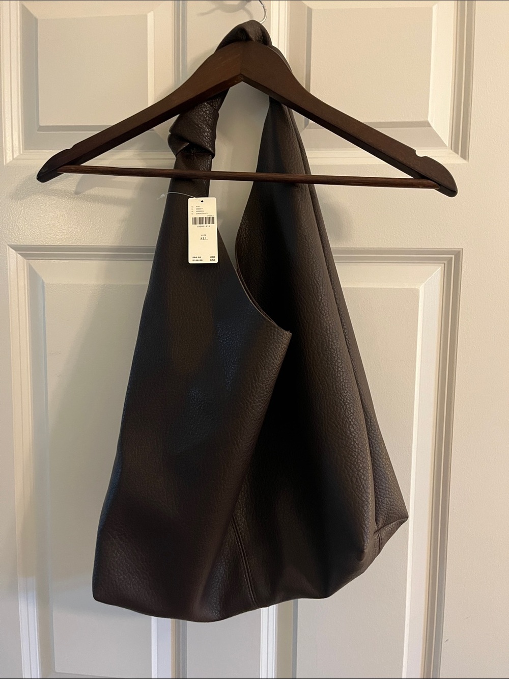 NWT Anthropologie Brown Leather Hobo Bag - Minimal Shoulder Tote